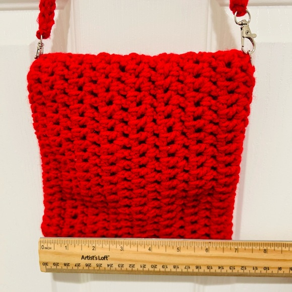Handmade Red Crochet Purse - Picture 4 of 5